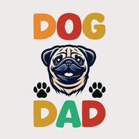 Pug Dog Dad T-Shirt Design vector