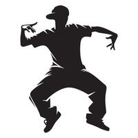 Male Locking Dance Silhouette vector