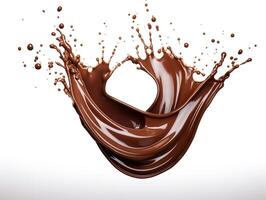 chocolate splash isolated on white background. 3d rendering photo