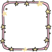 Hand drawn frame with star png