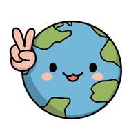 illustration of the friendly Earth in a cartoon style vector