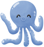 Blue squid animal png