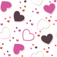 cartone animato rosa senza soluzione di continuità modello sfondo San Valentino cuore illustrazione stampa su tessuto e album carta png