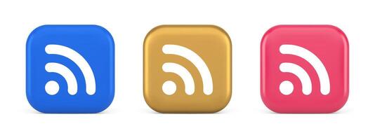 Wifi available access button wireless internet connection signal 3d realistic icon vector