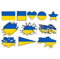 Set Of Ukraine Flag Design Bundles vector