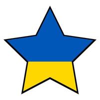 Ucrania bandera diseño con estrella forma vector