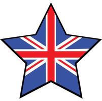 United Kingdom Flag With Star Shape vector