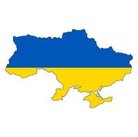Ucrania bandera diseño con Ucrania mapa forma vector