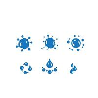 agua soltar icono conjunto , cepillo icono vector