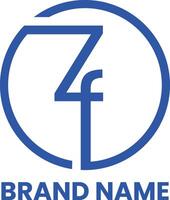 ZF initial logo with circle vector