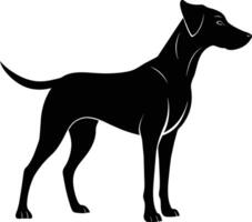 Black and white silhouette of a Hunting dog standing vector