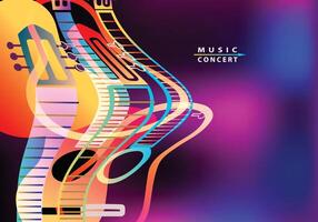 Music concert background copy space multi color in dark background for many design purposes. vector