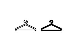 hanger icon line art style isolated on white background. color editable vector