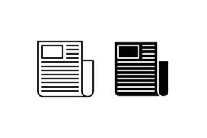 newspaper icon with line and solid style vector