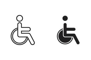 silla de ruedas icono símbolo de accesibilidad y inclusión vector