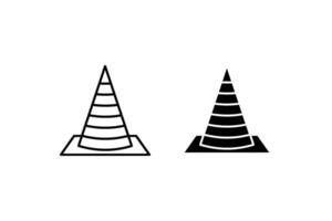 Construction cone icon, illustration design. Tools collection. on white background. vector