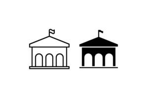 City hall building line icon, outline sign, linear style pictogram on white background. Capitol symbol, Architecture and Travel collection. vector