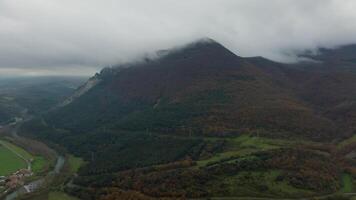 Basque misty mountainscape video