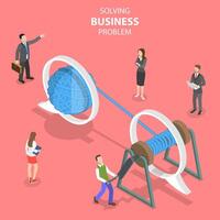 Isometric flat concept of soloving business problem, simple solution. vector