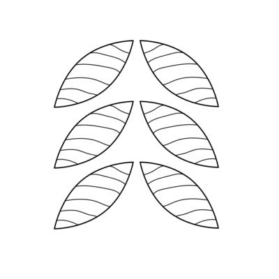 Abstract simple floral leaves element bundle