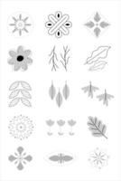 Abstract simple floral leaves element bundle vector