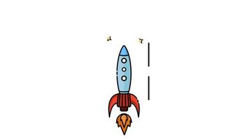 rocket space icon animation for astronaut set , isolated astronomy 2d looped animated footage motion graphic design video