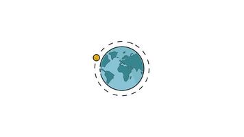 earth and moon rotation icon animation for astronaut set , isolated astronomy 2d concept animated footage motion graphic design video