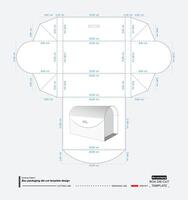 packaging box retail die cut design template vector