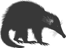 Silhouette Anteater animal black color only full body vector