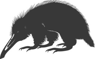 Silhouette Anteater animal black color only full body vector