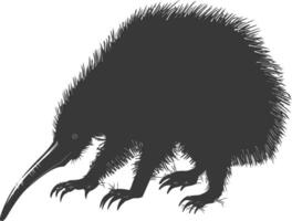 Silhouette Anteater animal black color only full body vector