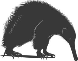 silueta oso hormiguero animal negro color solamente lleno cuerpo vector