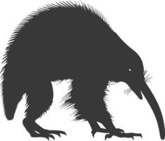 Silhouette Anteater animal black color only full body vector