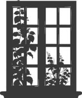 silueta estético ventana negro color solamente vector