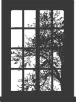 silueta estético ventana negro color solamente vector