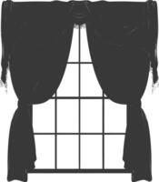 Silhouette aesthetic window with curtain black color only vector