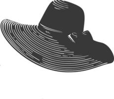 Silhouette beach hat black color only vector