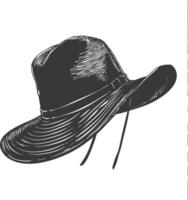 Silhouette beach hat black color only vector