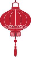 asian chinese traditional lantern red color only vector