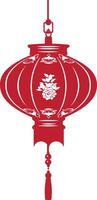 asian chinese traditional lantern red color only vector