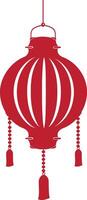 asian chinese traditional lantern red color only vector