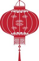 asian chinese traditional lantern red color only vector