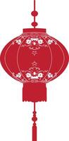 asian chinese traditional lantern red color only vector