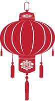 asian chinese traditional lantern red color only vector