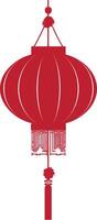 asian chinese traditional lantern red color only vector