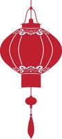 asian chinese traditional lantern red color only vector