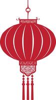 asian chinese traditional lantern red color only vector