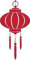 asian chinese traditional lantern red color only vector