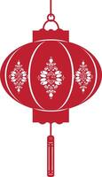 asian chinese traditional lantern red color only vector