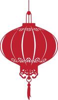 asian chinese traditional lantern red color only vector